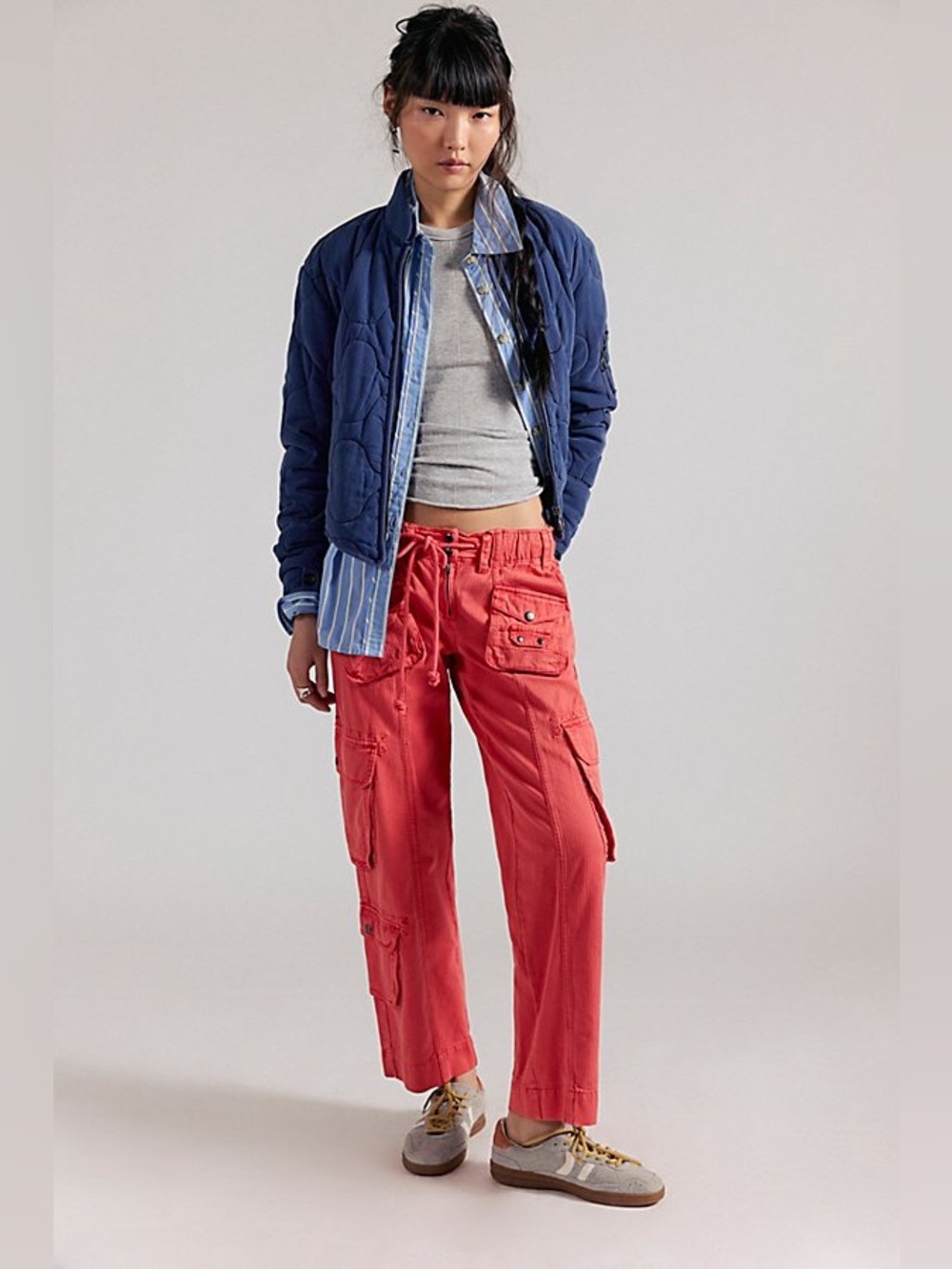 Free People Tahiti Pull-On Cargo Pants Size Medium in Paprika
